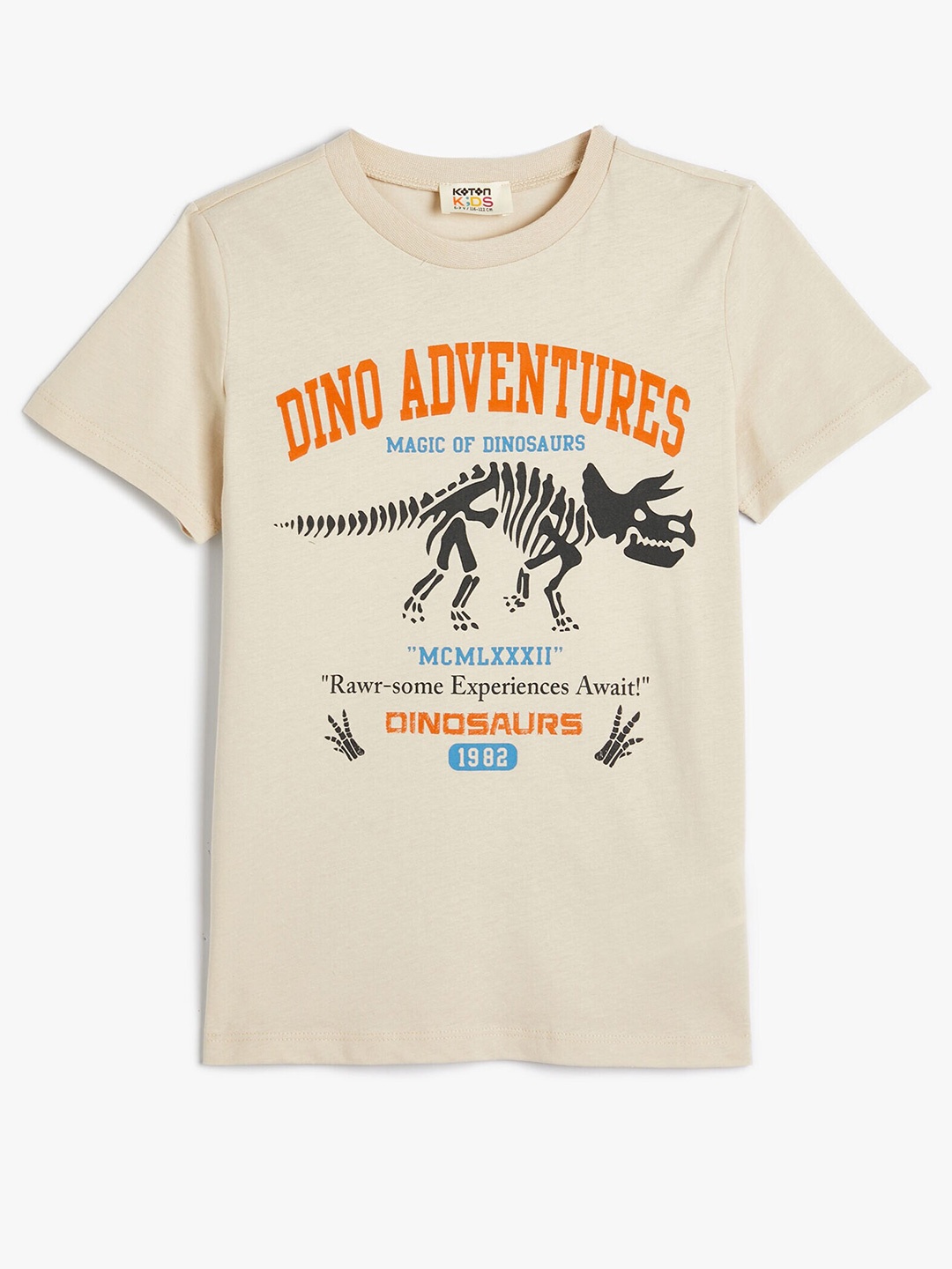 

Koton Boys Graphic Printed Pure Cotton T-shirt, Beige