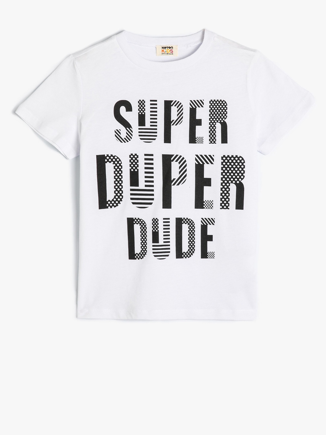 

Koton Boys Typography Printed Cotton T-shirt, White
