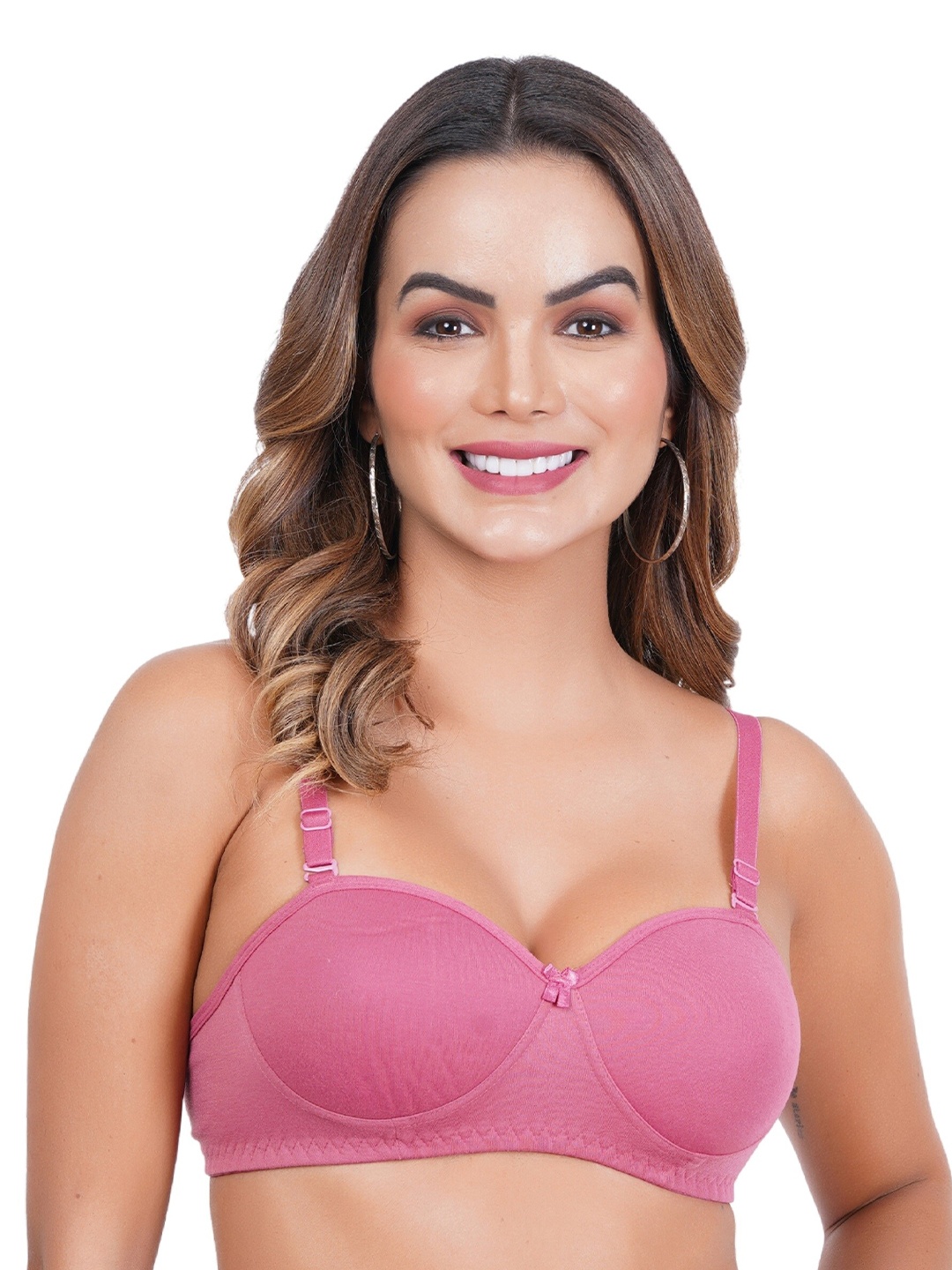 

Liigne Half Coverage Lightly Padded Everyday Bra With All Day Comfort, Pink