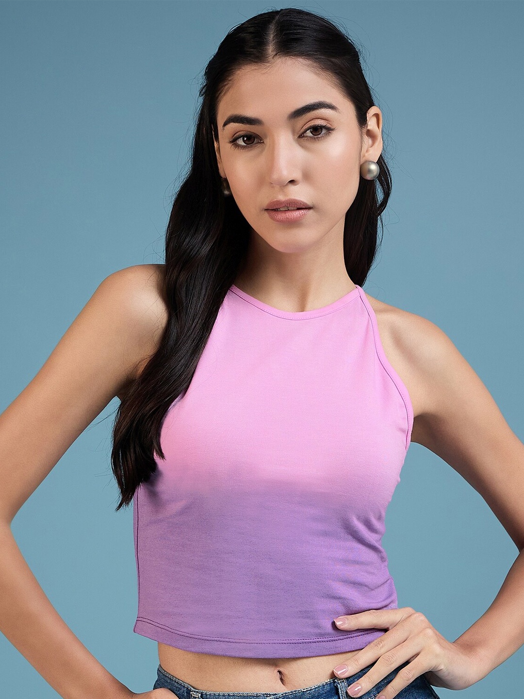 

DressBerry Purple Tie & Dye Tank Top
