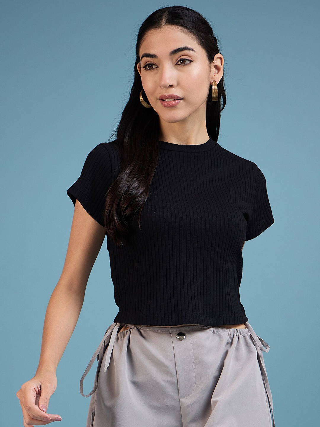 

DressBerry Vertical Stripes Tank Top, Black