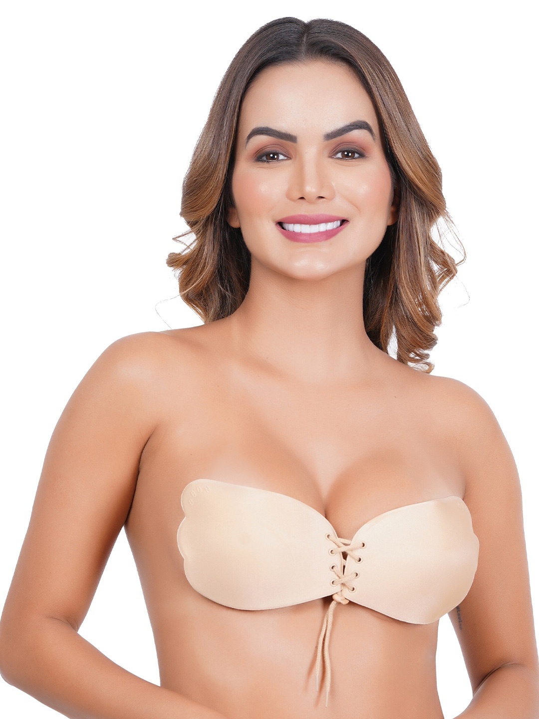 

Liigne Medium Coverage Non Padded Strapless Invisible Bra - All Day Comfort, Beige