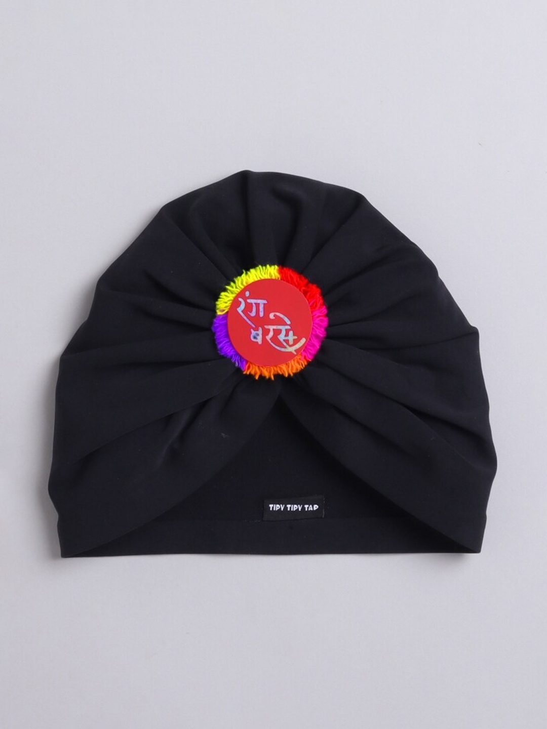 

TIPY TIPY TAP Kids Printed Cotton Beanie Cap, Black