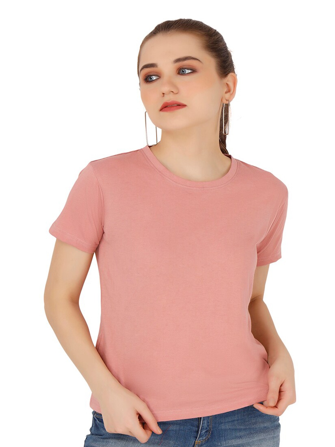 

VISO Round Neck Cotton T-shirt, Pink