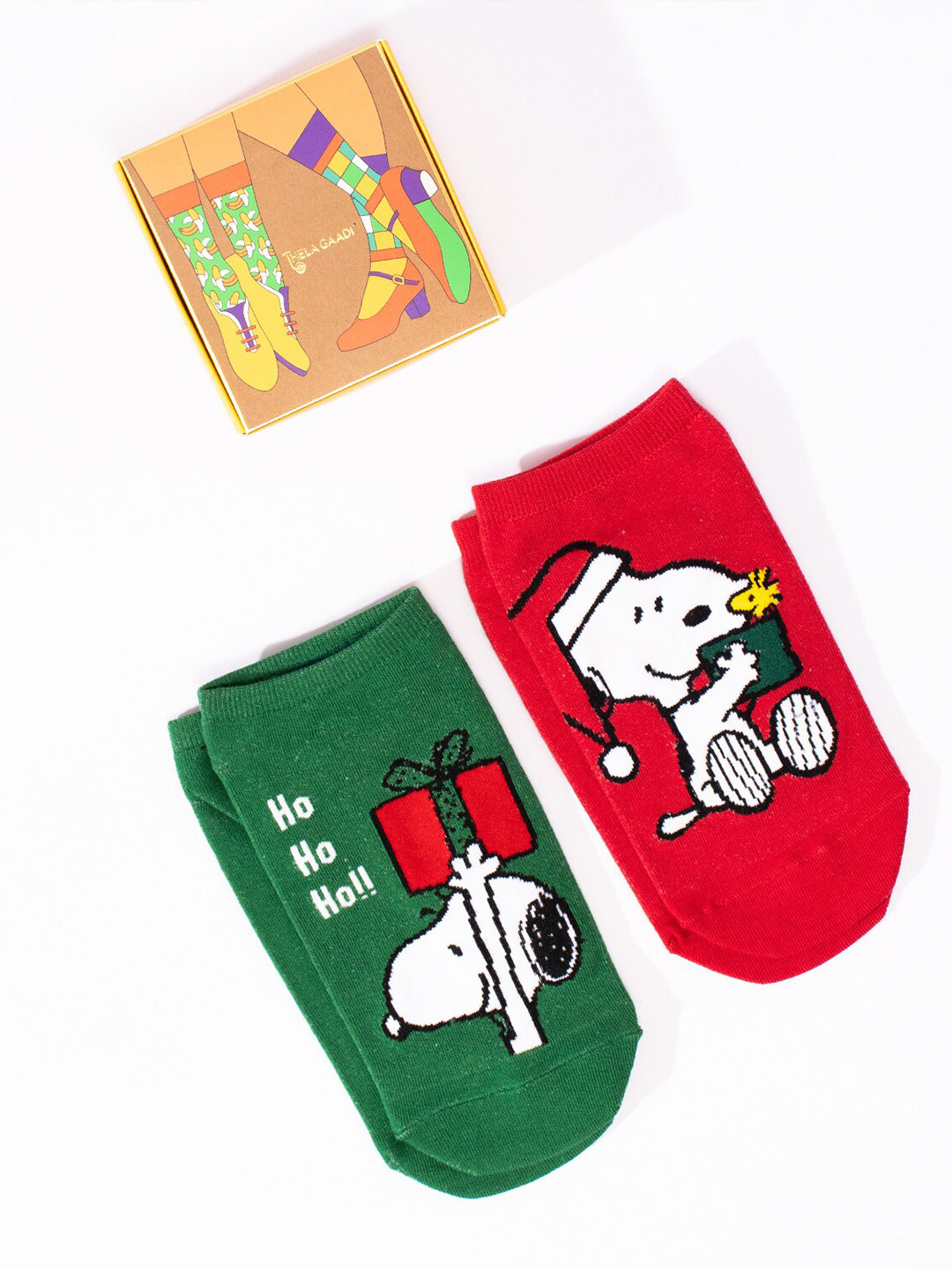 

Thela Gaadi Unisex Pack Of 2 Patterned Ankle Length Socks, Red