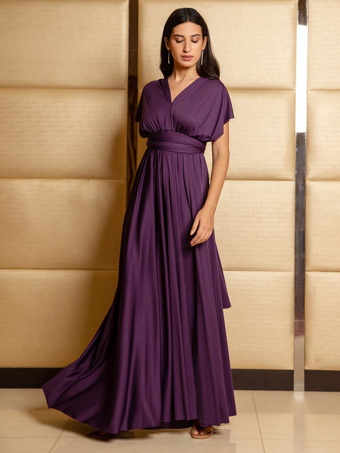 

B'Infinite Crepe Maxi Infinite Gown, Purple