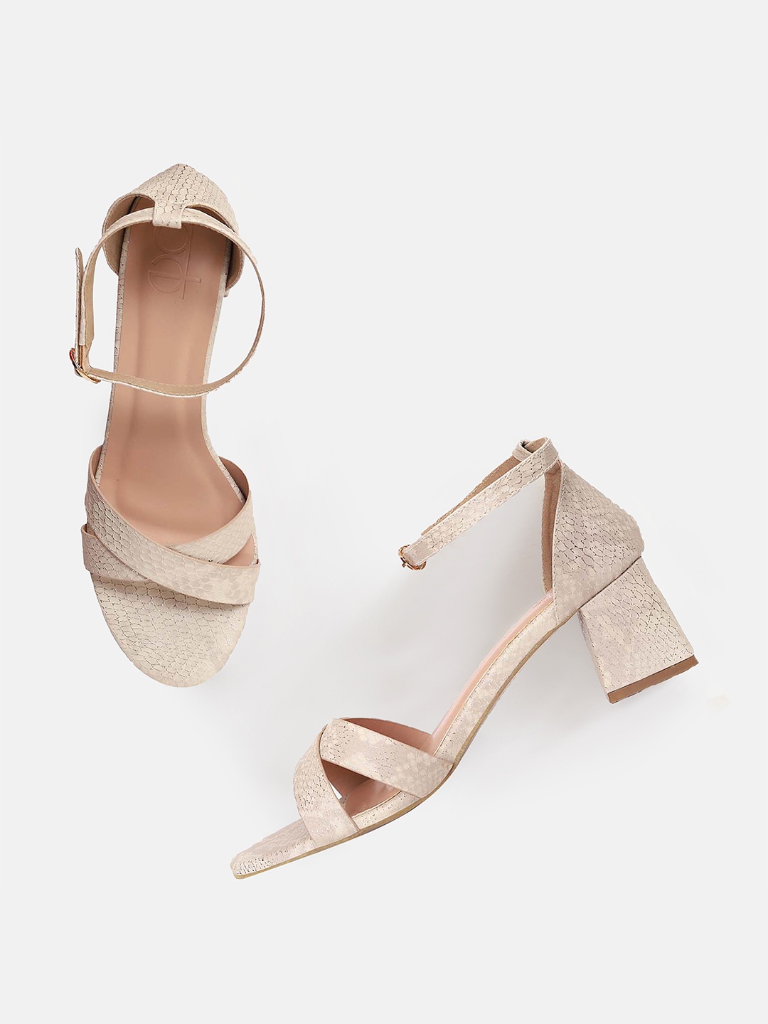 

Elevato Basics Women Open Toe Block Heels, Beige