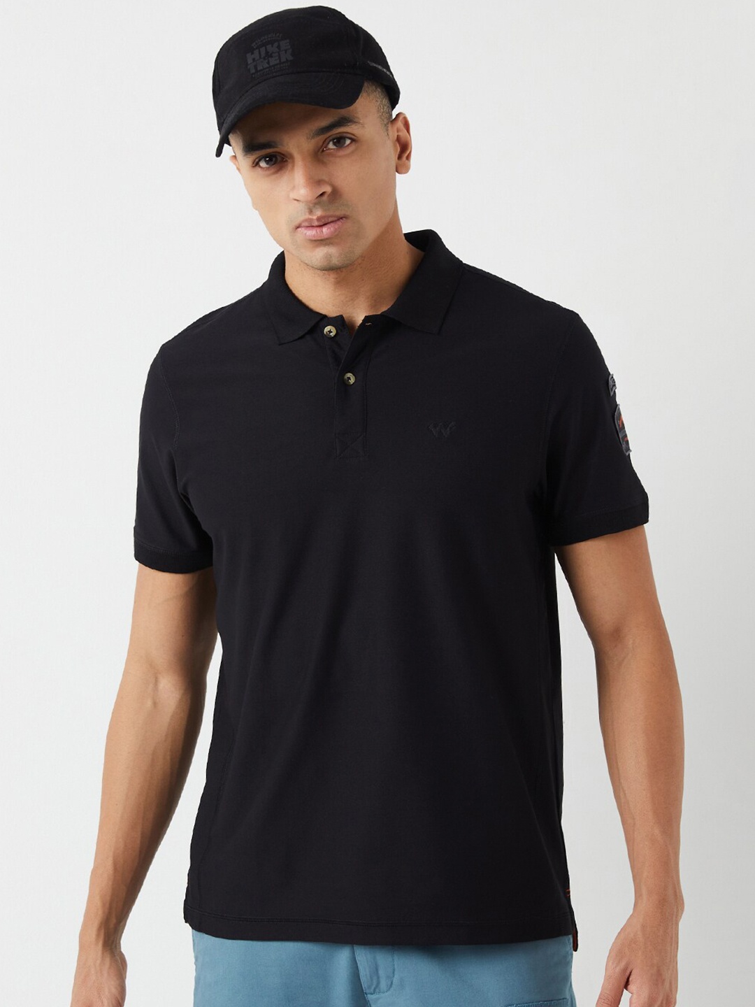 

Wildcraft Polo Collar Short Sleeves Anti Odour Cotton Regular Fit T-shirt, Black
