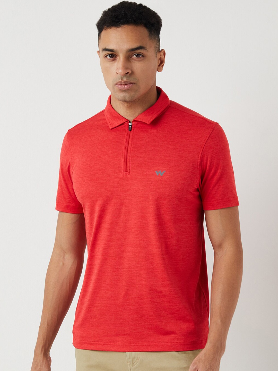 

Wildcraft Polo Collar Short Sleeves Cotton T-shirt, Red