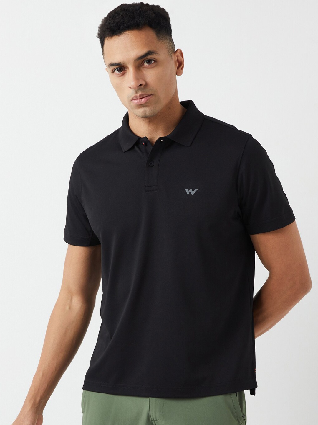 

Wildcraft Polo Collar Short Sleeves Cotton T-shirt, Black