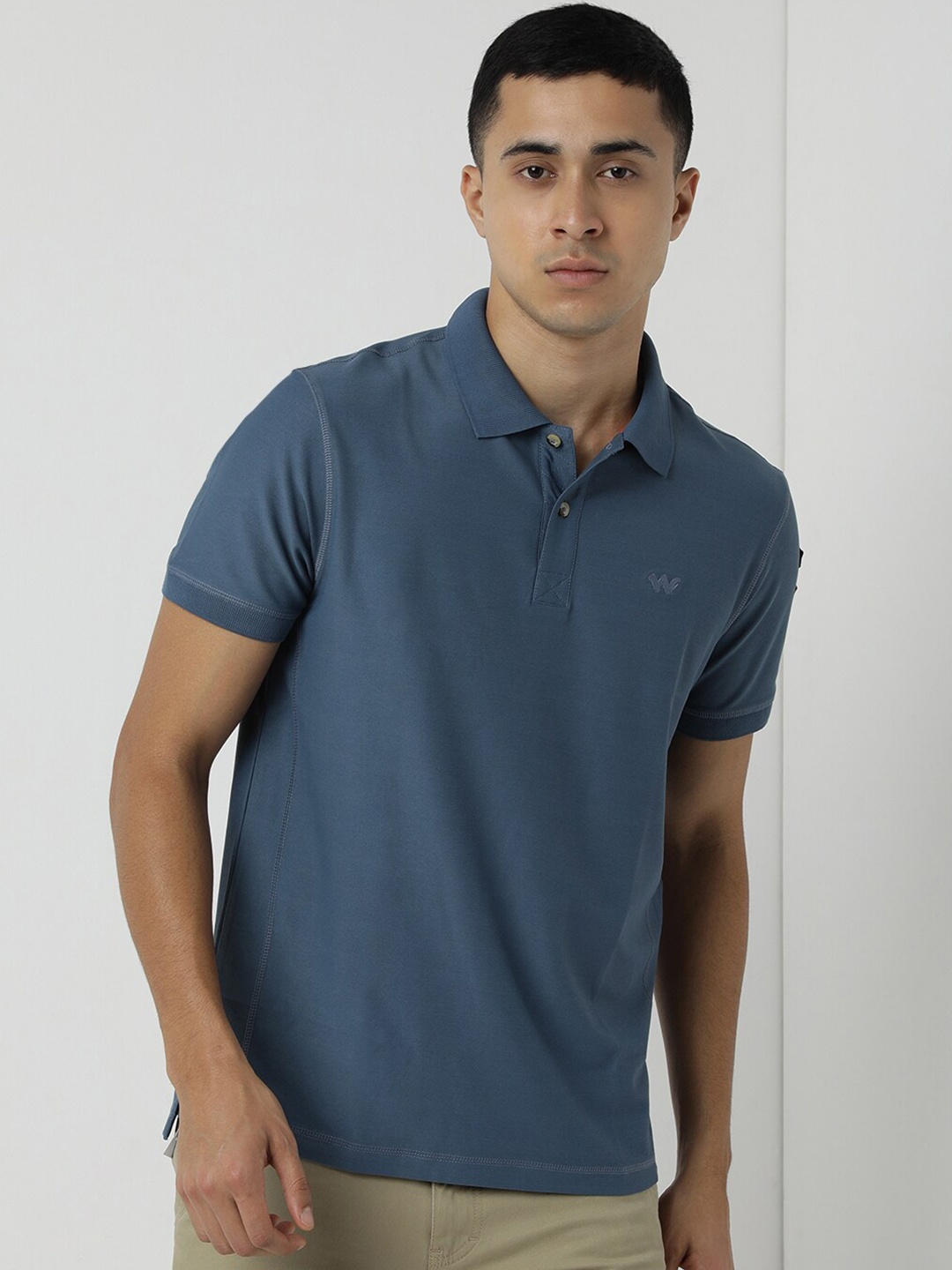 

Wildcraft Polo Collar Short Sleeves Cotton T-shirt, Blue