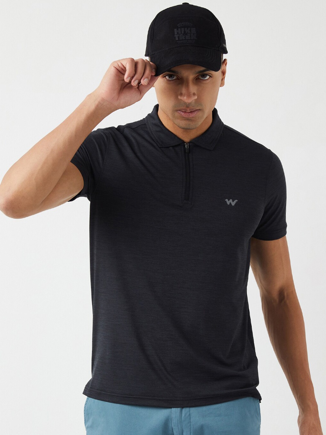 

Wildcraft Polo Collar Short Sleeves Anti Odour Regular Fit T-shirt, Black