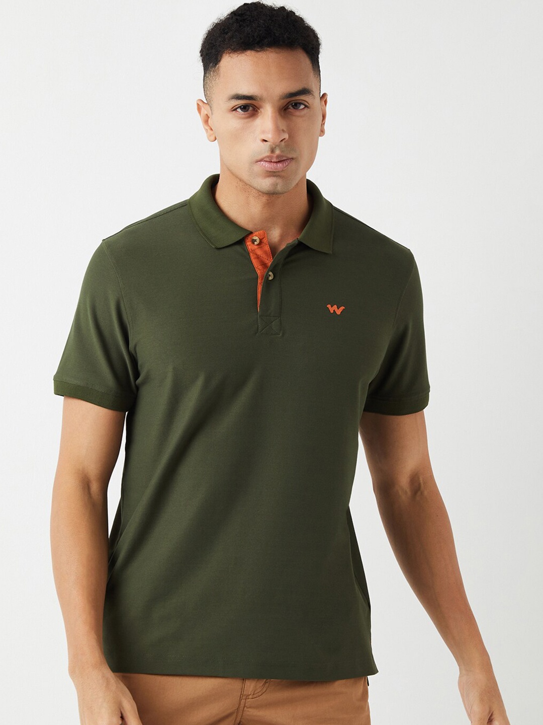 

Wildcraft Polo Collar Short Sleeves Cotton T-shirt, Olive