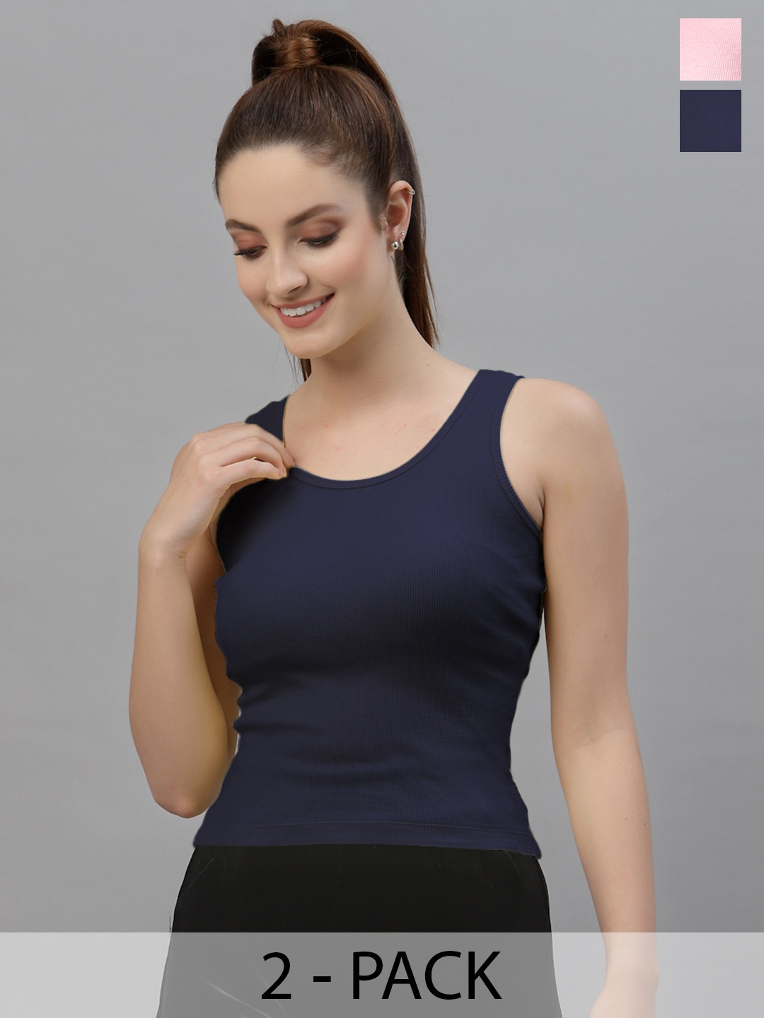 

Friskers Cotton Tank Top, Navy blue