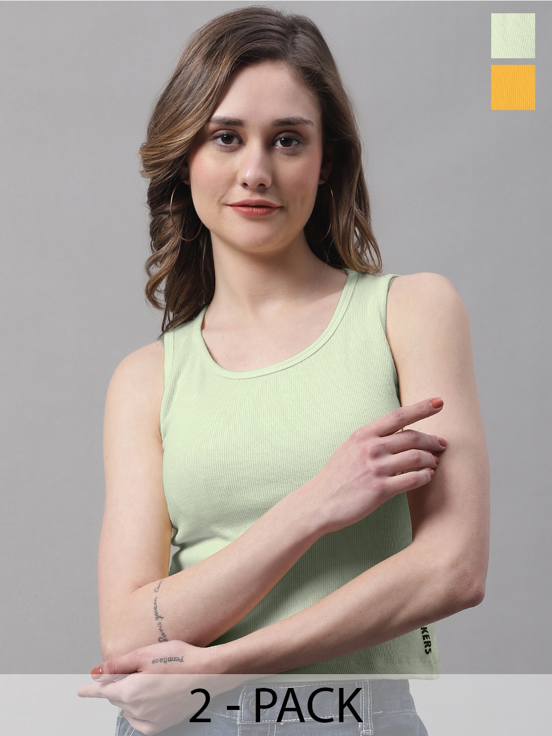 

FBAR Cotton Tank Top, Mustard