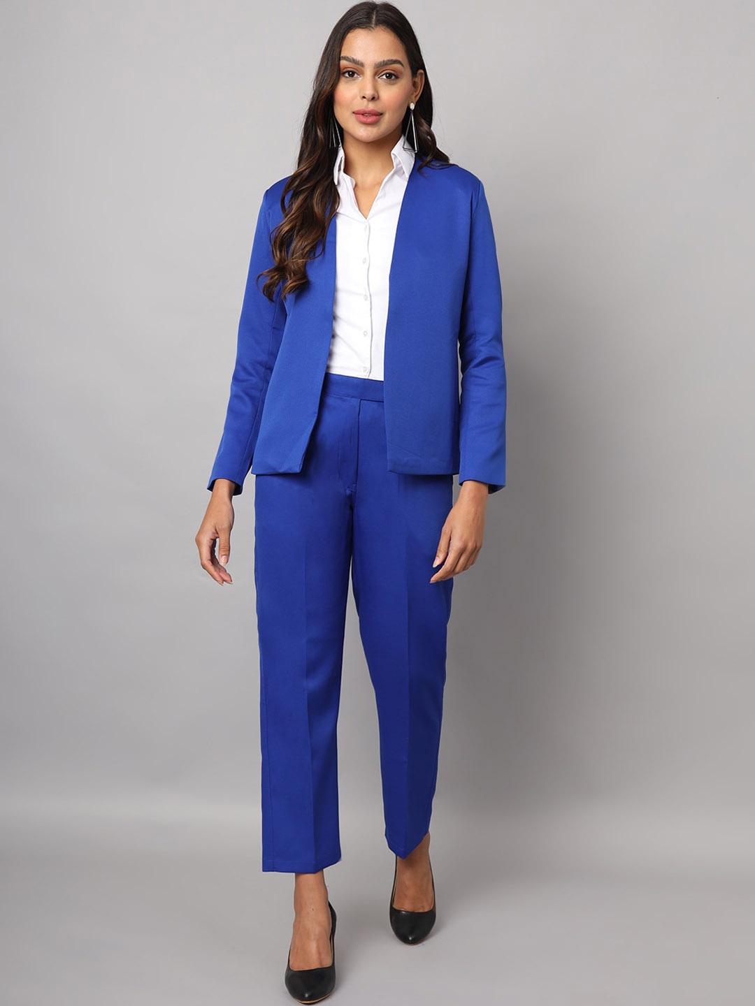 

BRINNS Women Long Sleeves Blazer & Trouser set, Blue