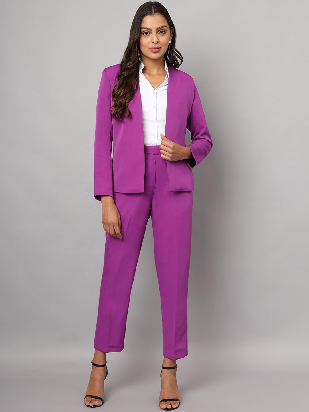 

BRINNS Front Open Two-Piece Suit, Purple
