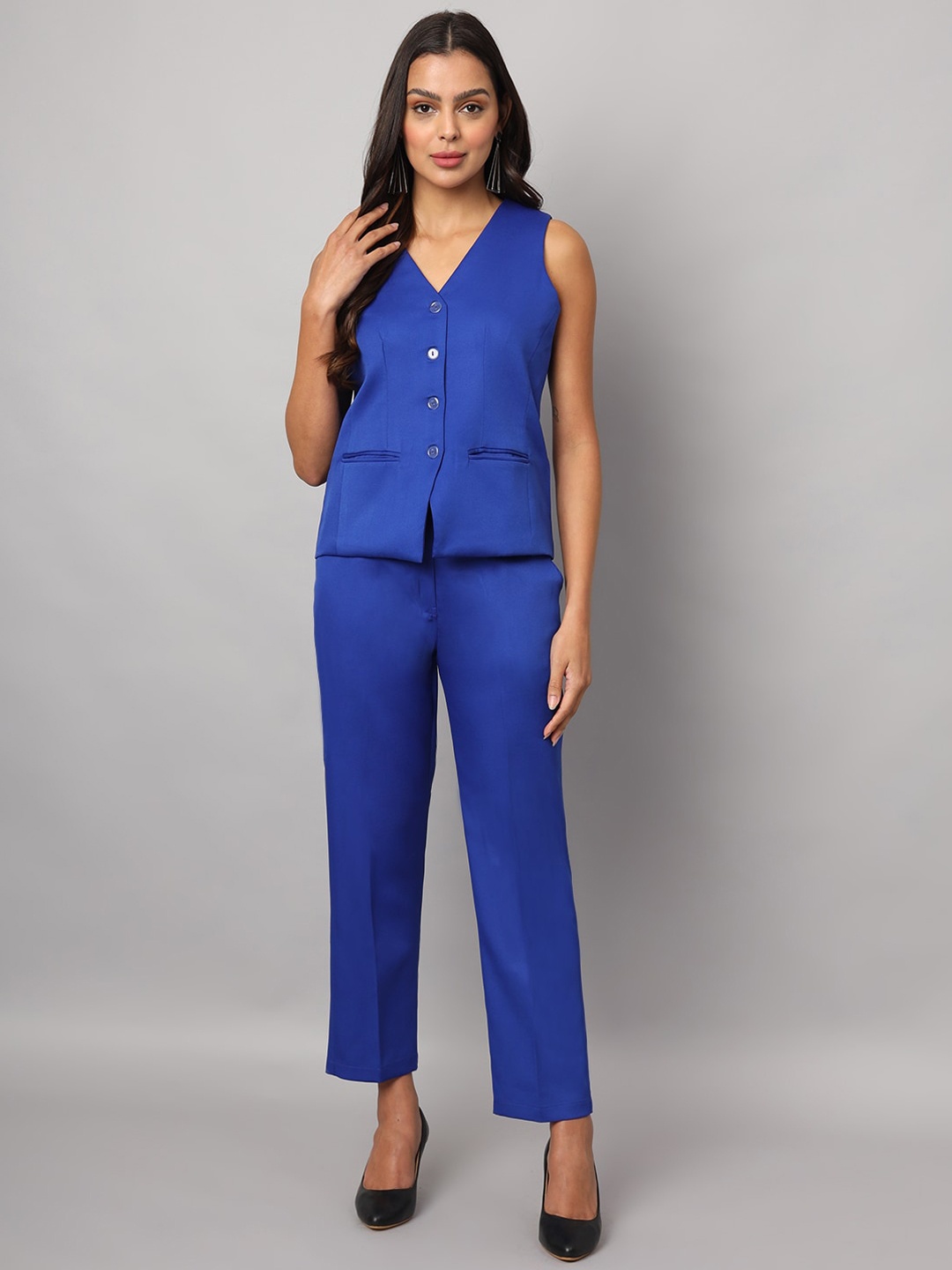 

BRINNS Waistcoat With Trousers Two Pieces Casual Suit, Blue