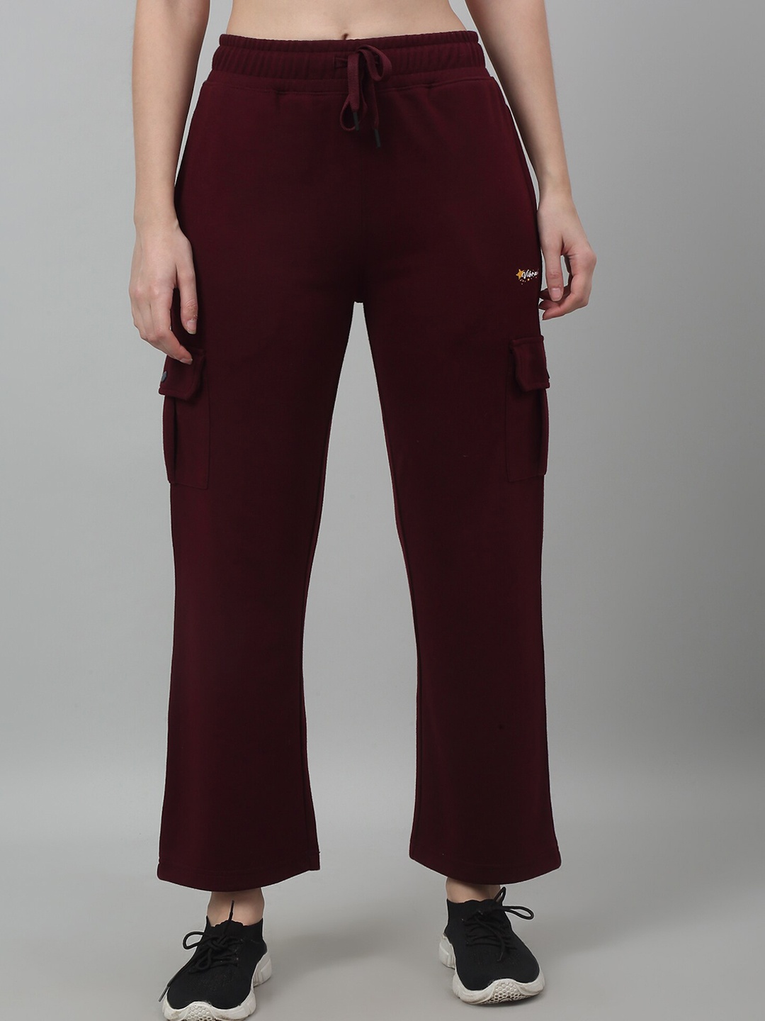 

Cantabil Women Mid Rise Track Pants, Maroon