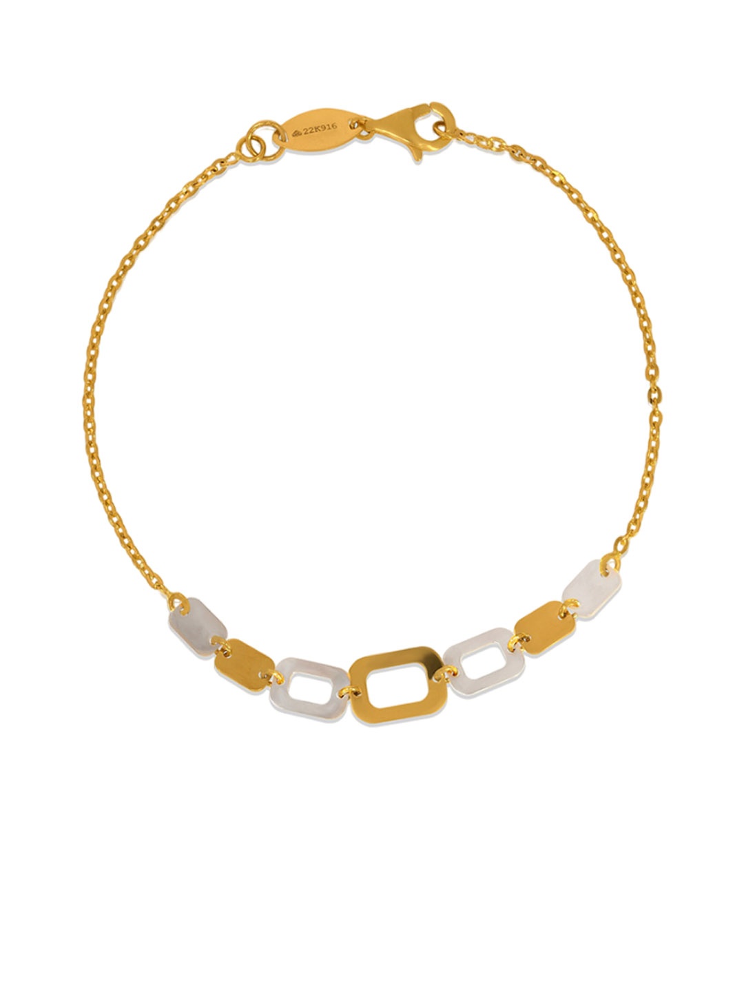 

BHIMA 22K Hallmark 916 Purity Yellow Gold Rhodium Polish Bracelet