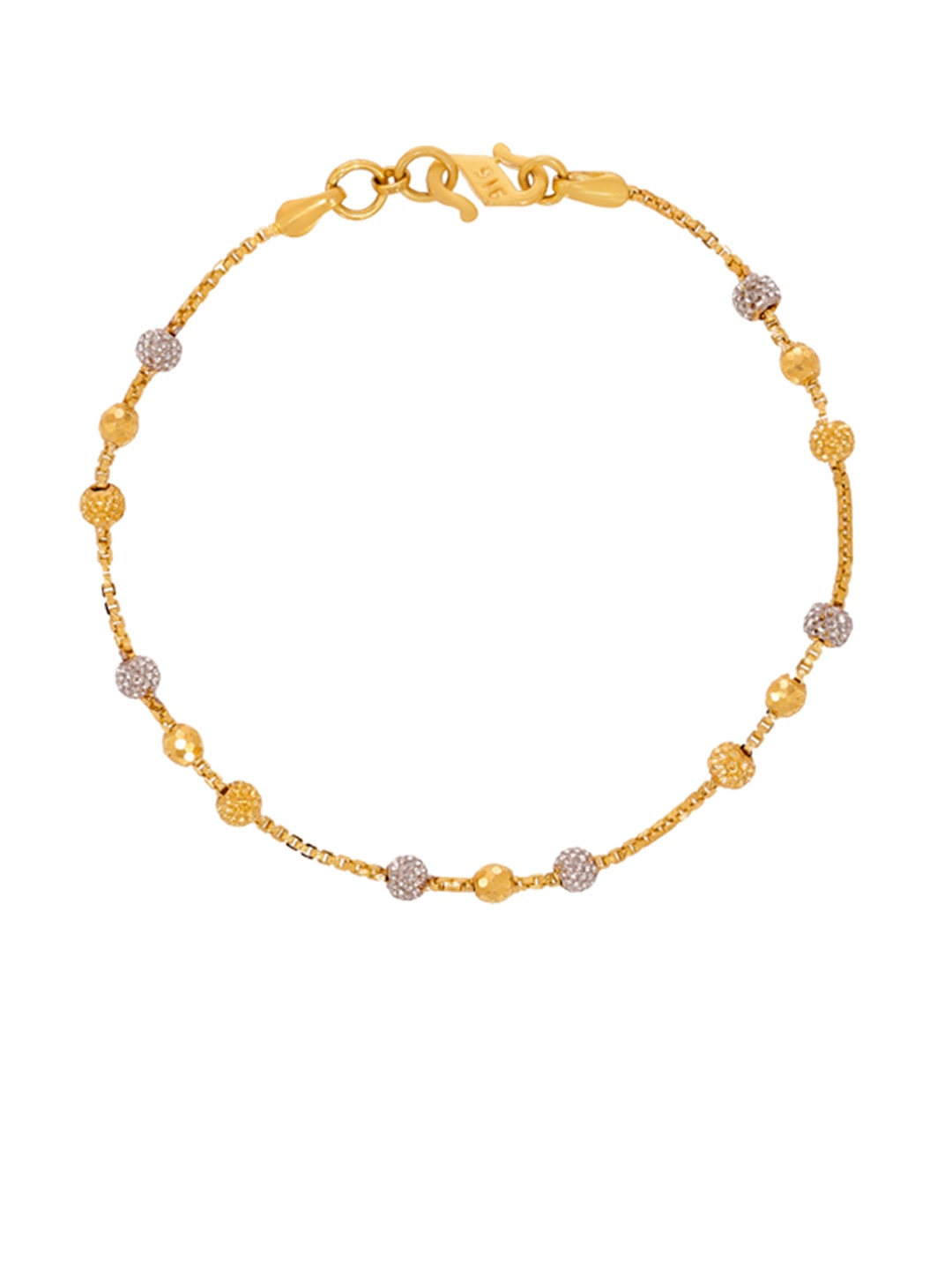 

BHIMA 22K Hallmark 916 Purity Yellow Gold Rhodium Ball Bracelet