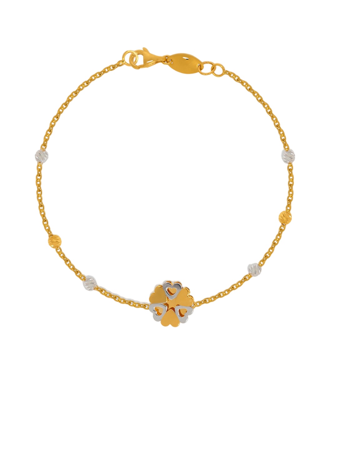 

BHIMA 22K Hallmark 916 Purity Yellow Gold Rhodium Floral Bracelet