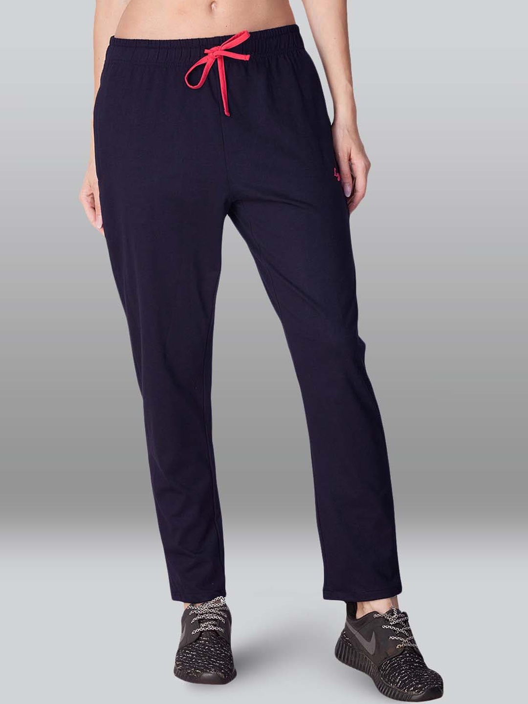 

LYRA Women Cotton Track Pants, Navy blue
