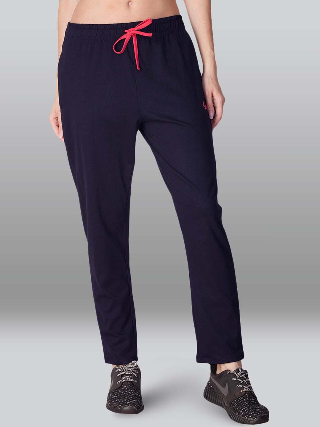 

LYRA Women Cotton Track Pants, Navy blue