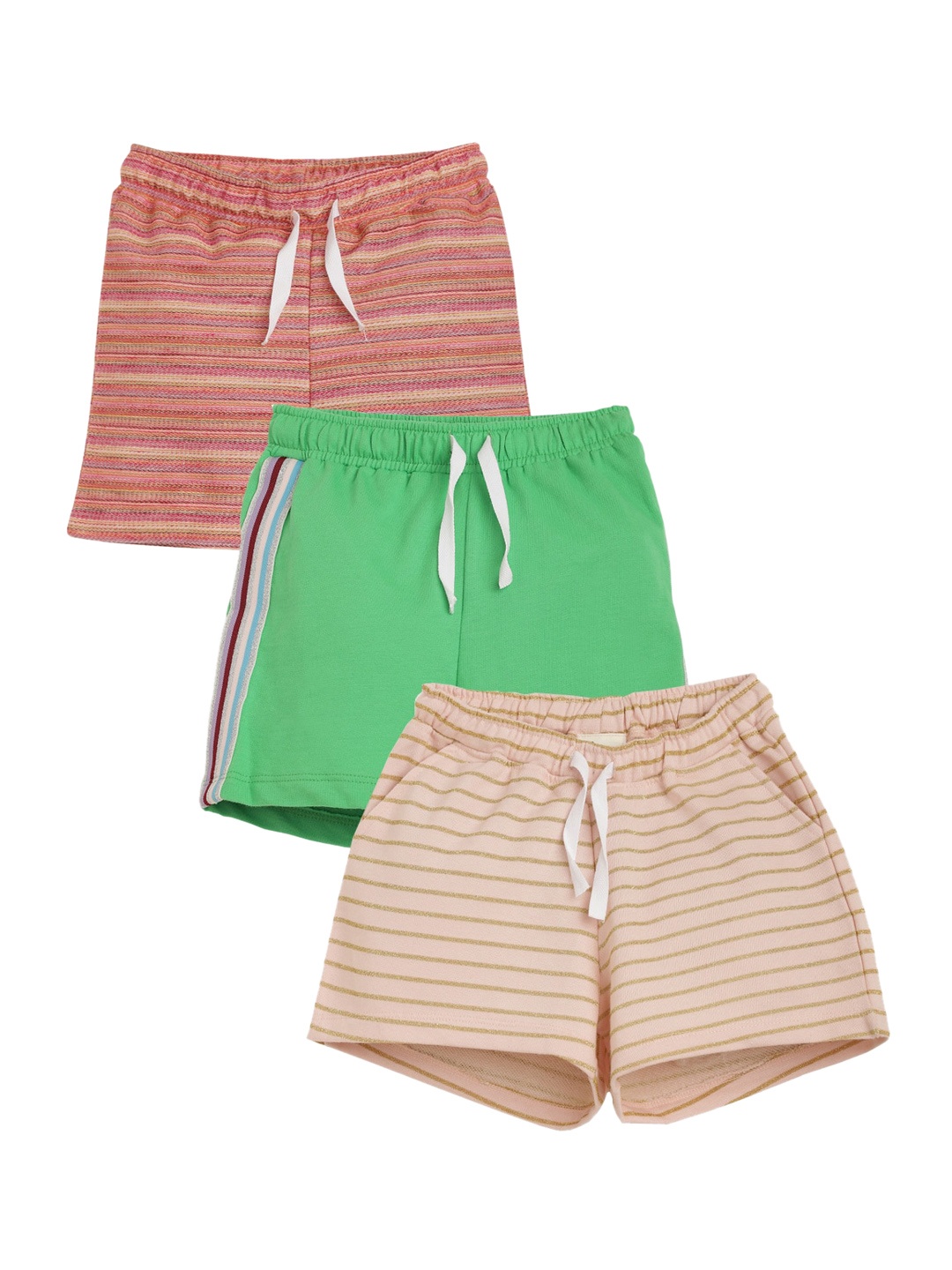 

Anthrilo Girls Pack Of 3 Cotton Shorts, Brown