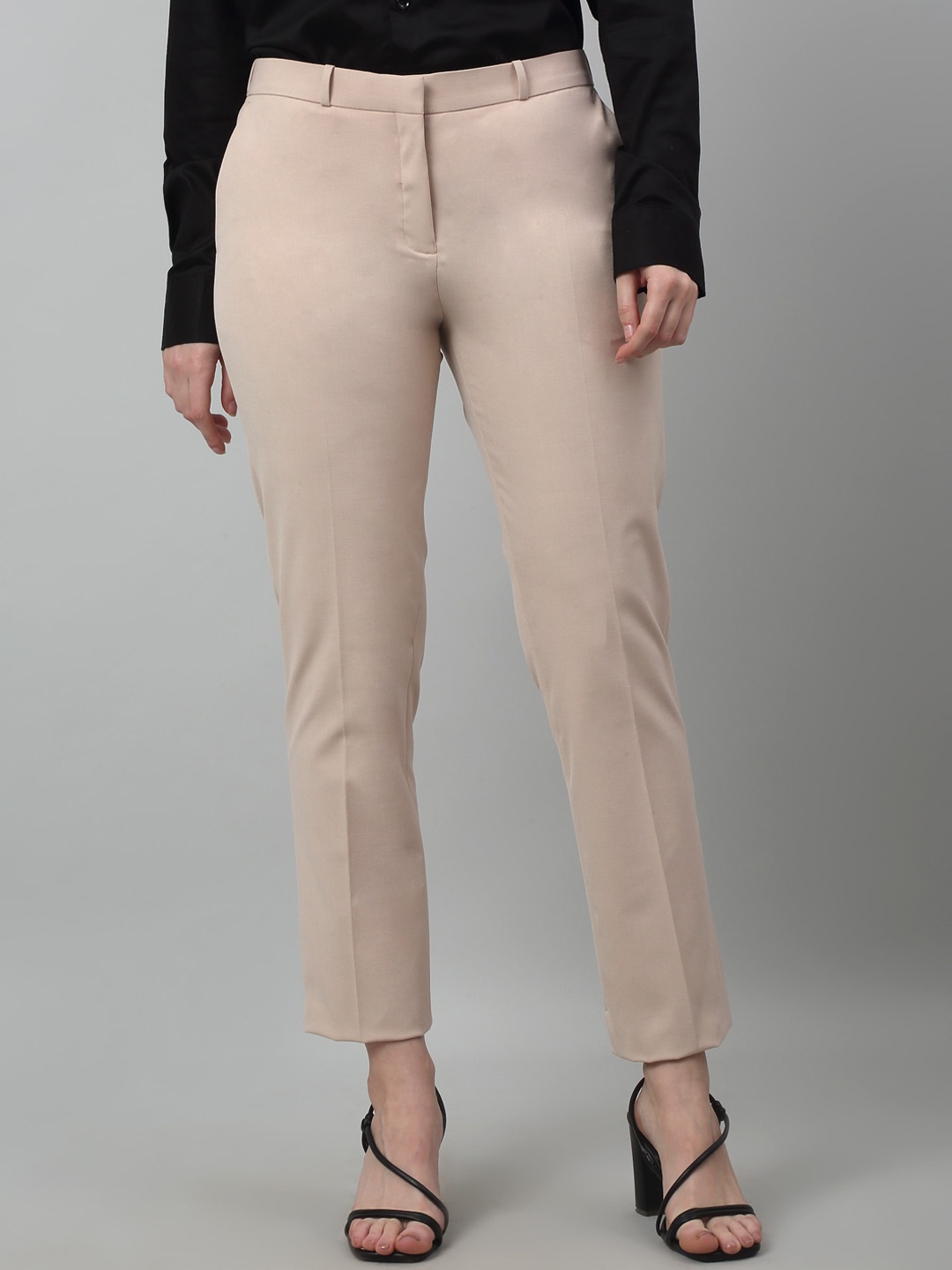 

Cantabil Women Mid-Rise Formal Trouser, Beige