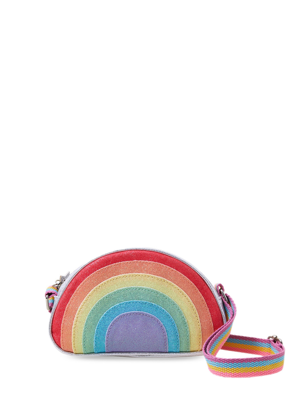

Accessorize Girls Rainbow Cross-Body Sling Bag, Silver