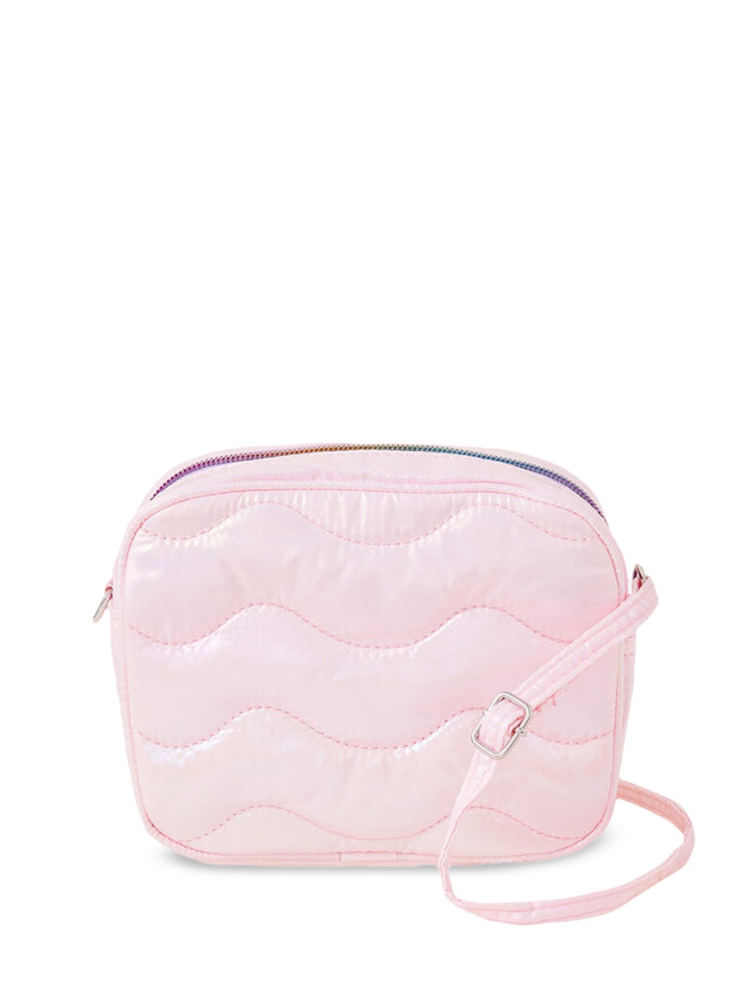 

Accessorize Girls Iridescent Quilted Cross-Body Sling Bag, Pink
