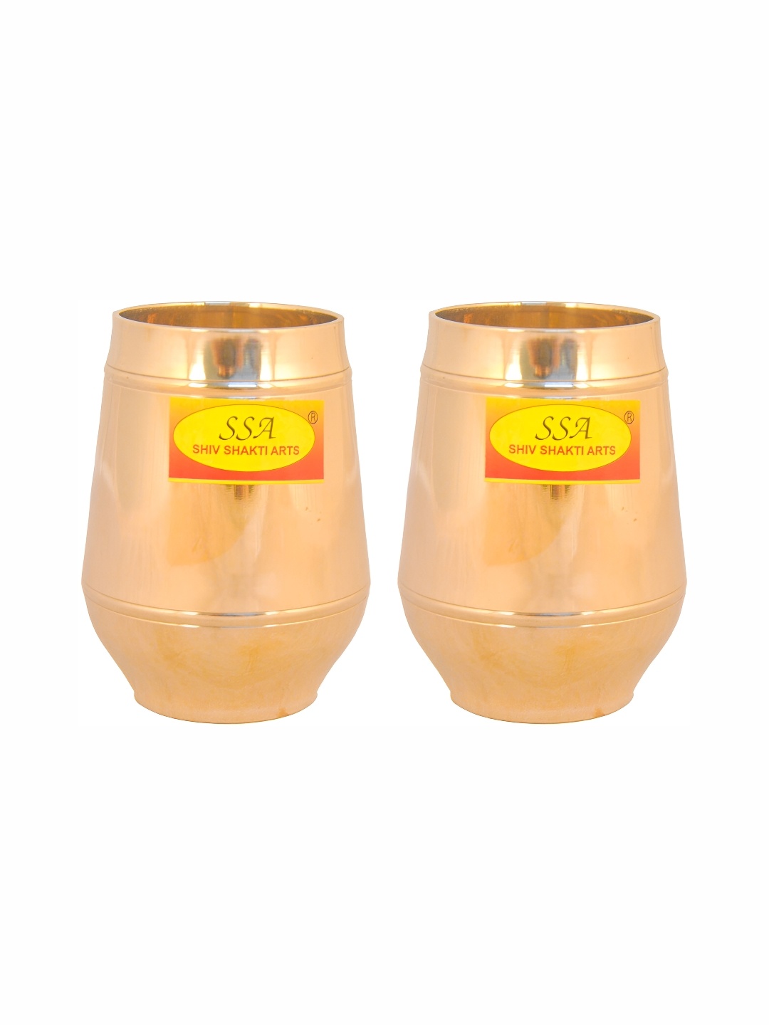 

Shivshakti Arts Yellow 2 Pieces Bronze Water Or Juice Glasses 300 ml Each