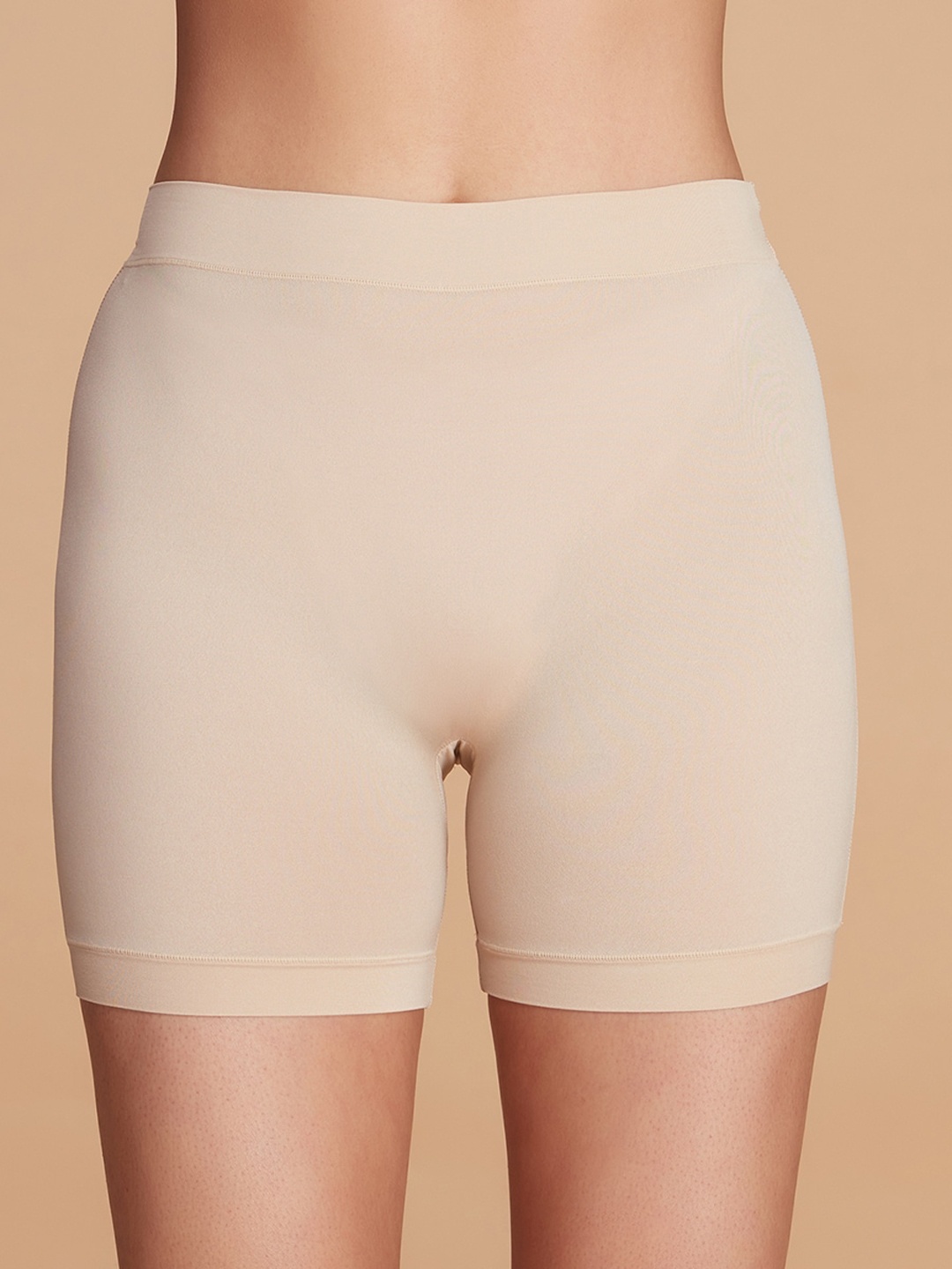 

Nykd Women Slim Fit Sports Shorts, Beige