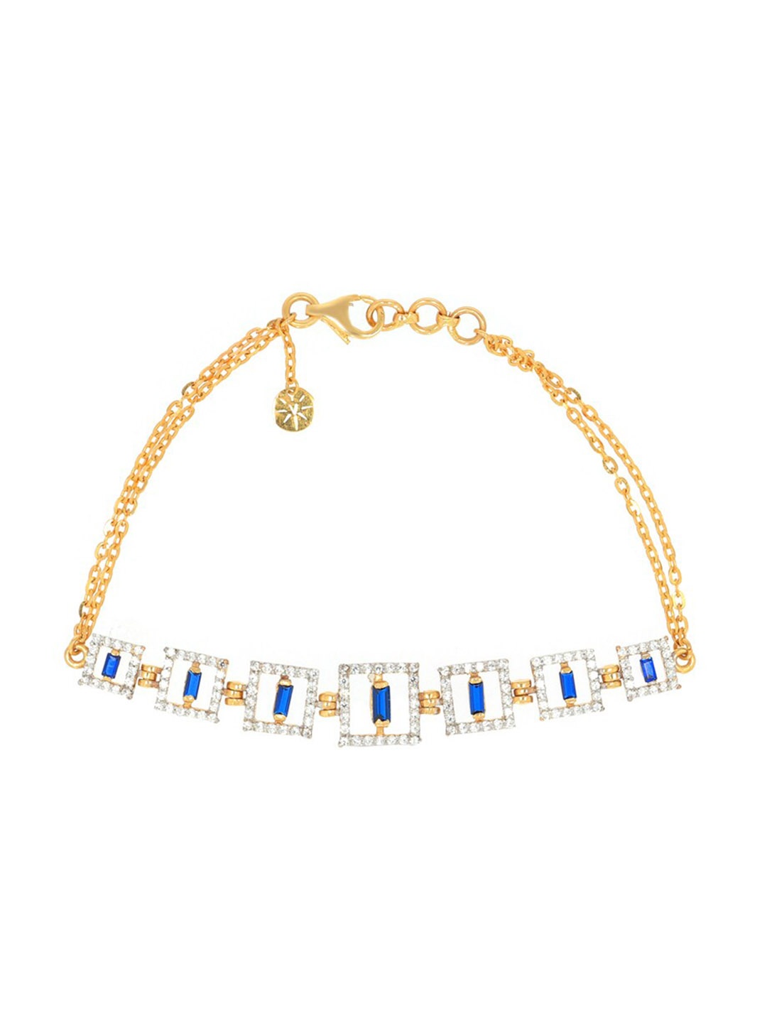 

BHIMA 22K Hallmark 916 Purity Yellow Gold Square Stone Bracelet