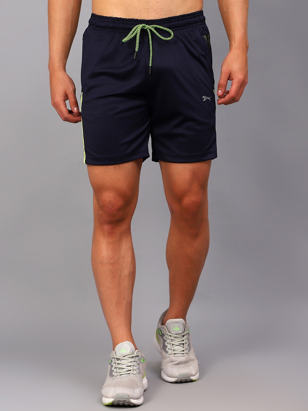 

Shiv Naresh Men Mid-Rise Sports Shorts, Navy blue