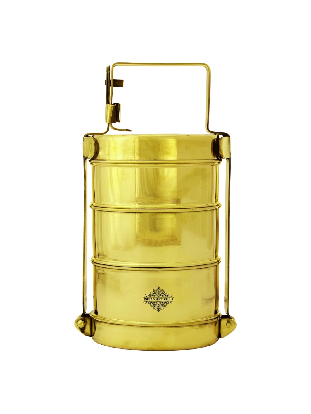 

INDIAN ART VILLA Gold-Toned Brass Lunch Box