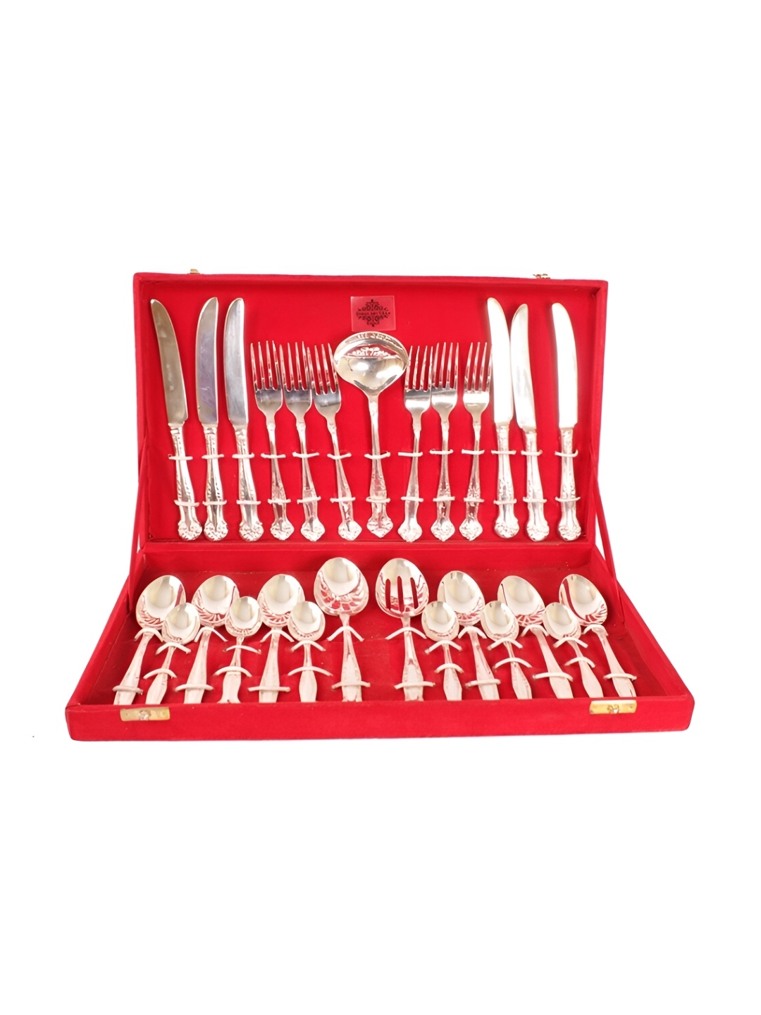 

INDIAN ART VILLA 27-Pcs Silver-Plated Cutlery Set