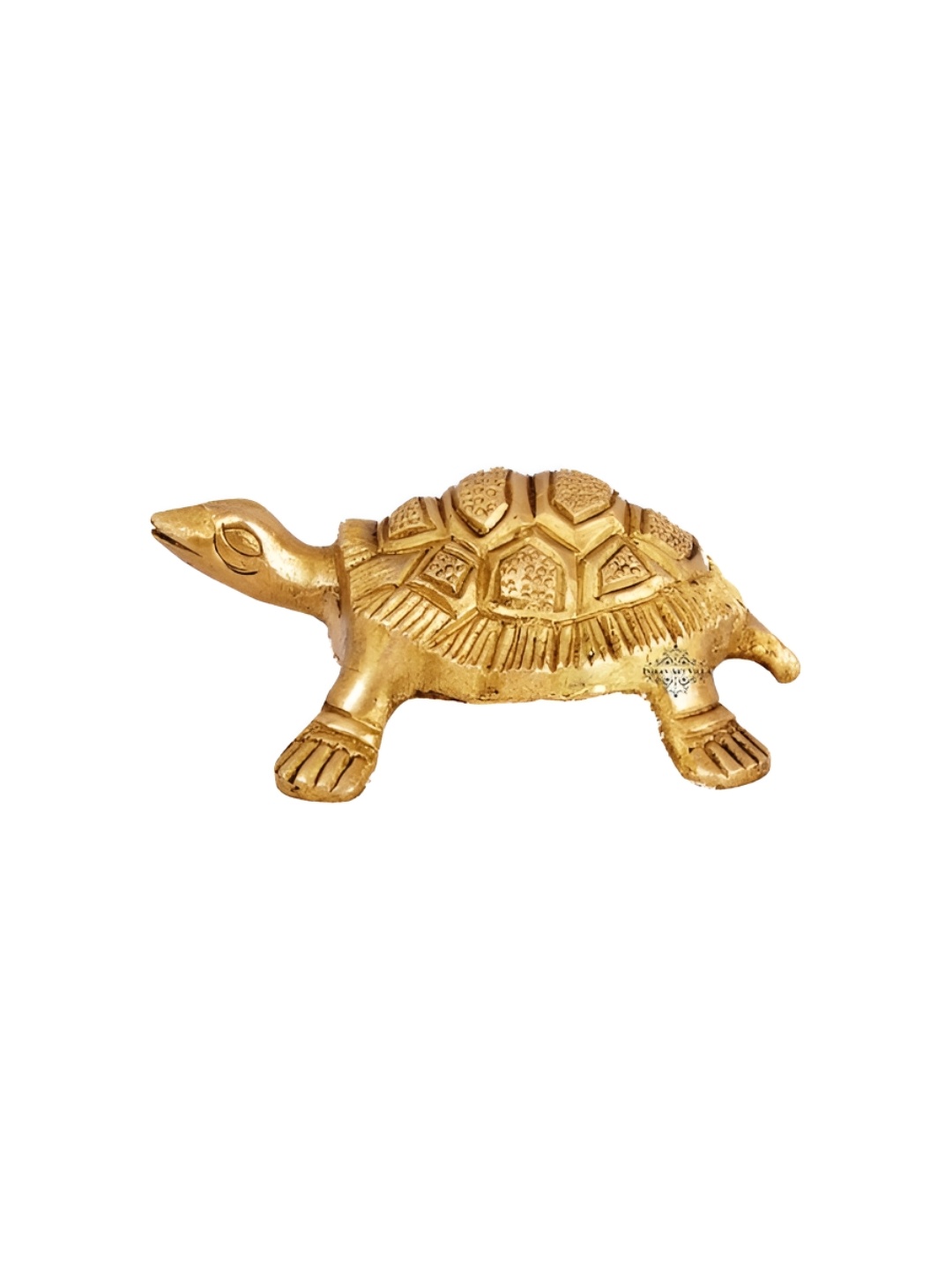 

INDIAN ART VILLA Gold-Toned Tortoise Brass Religious Showpiece