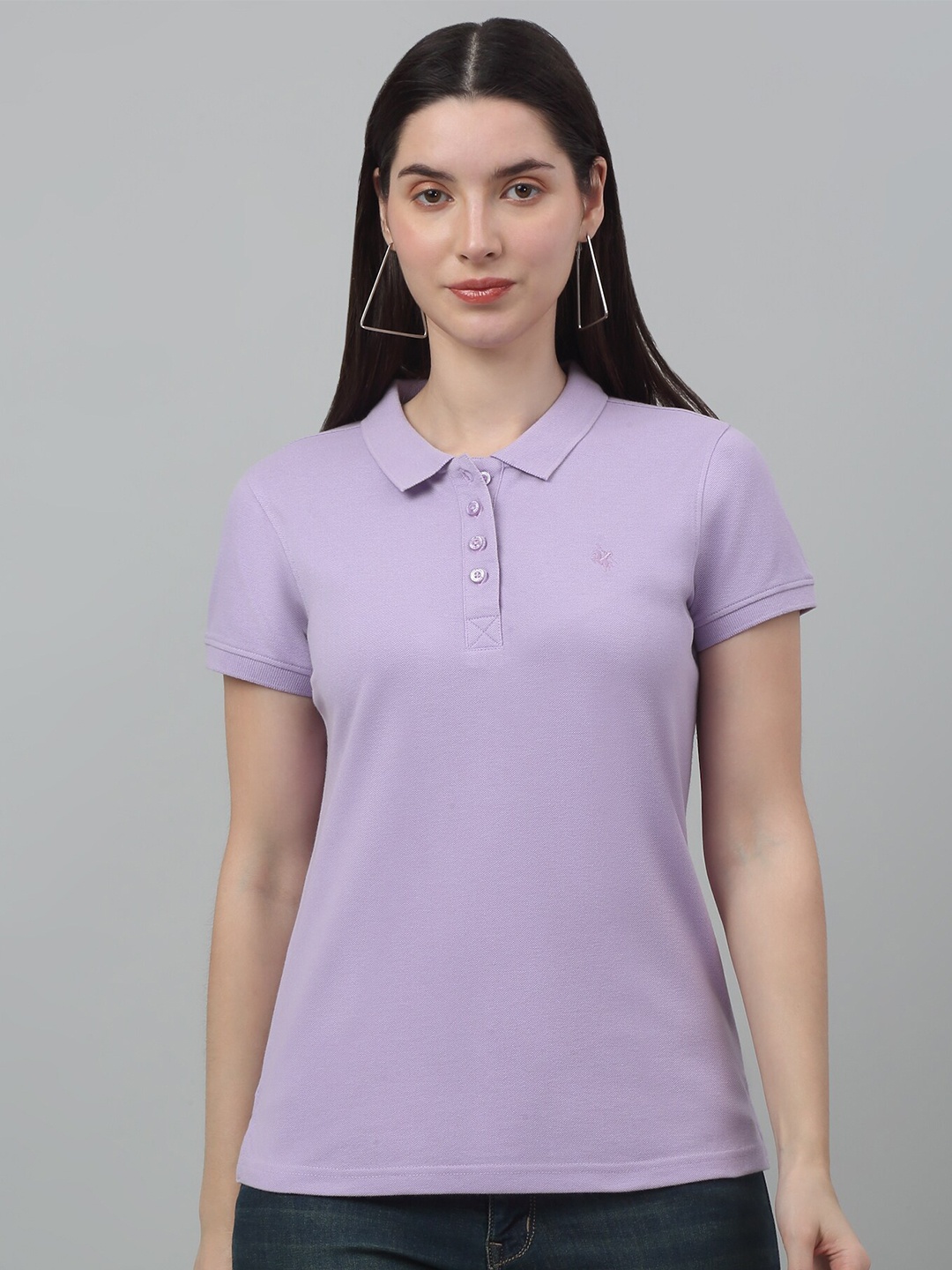 

Cantabil Polo Collar Short Sleeves T-shirt, Lavender