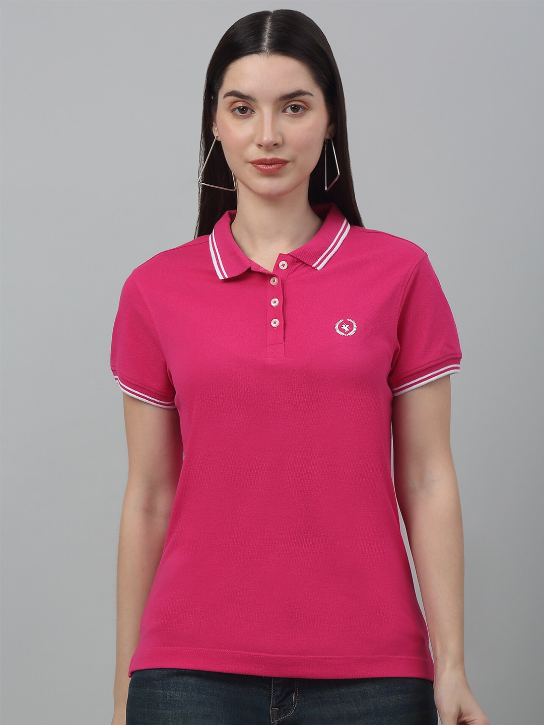 

Cantabil Polo Collar Short Sleeves T-shirt, Pink