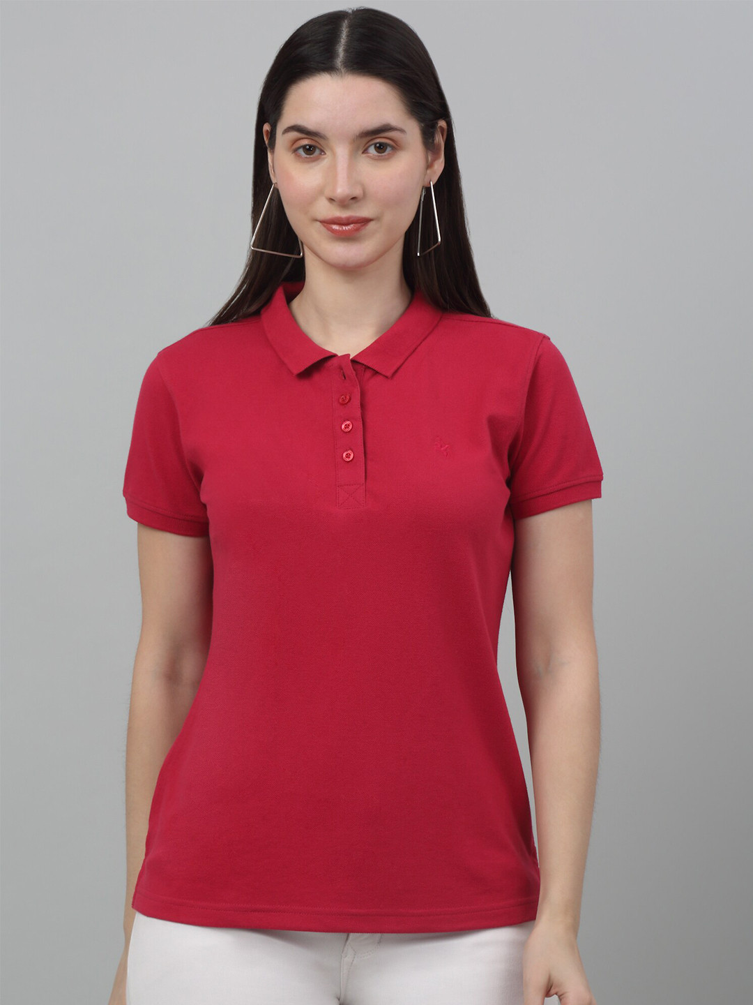 

Cantabil Polo Collar Short Sleeves T-shirt, Pink