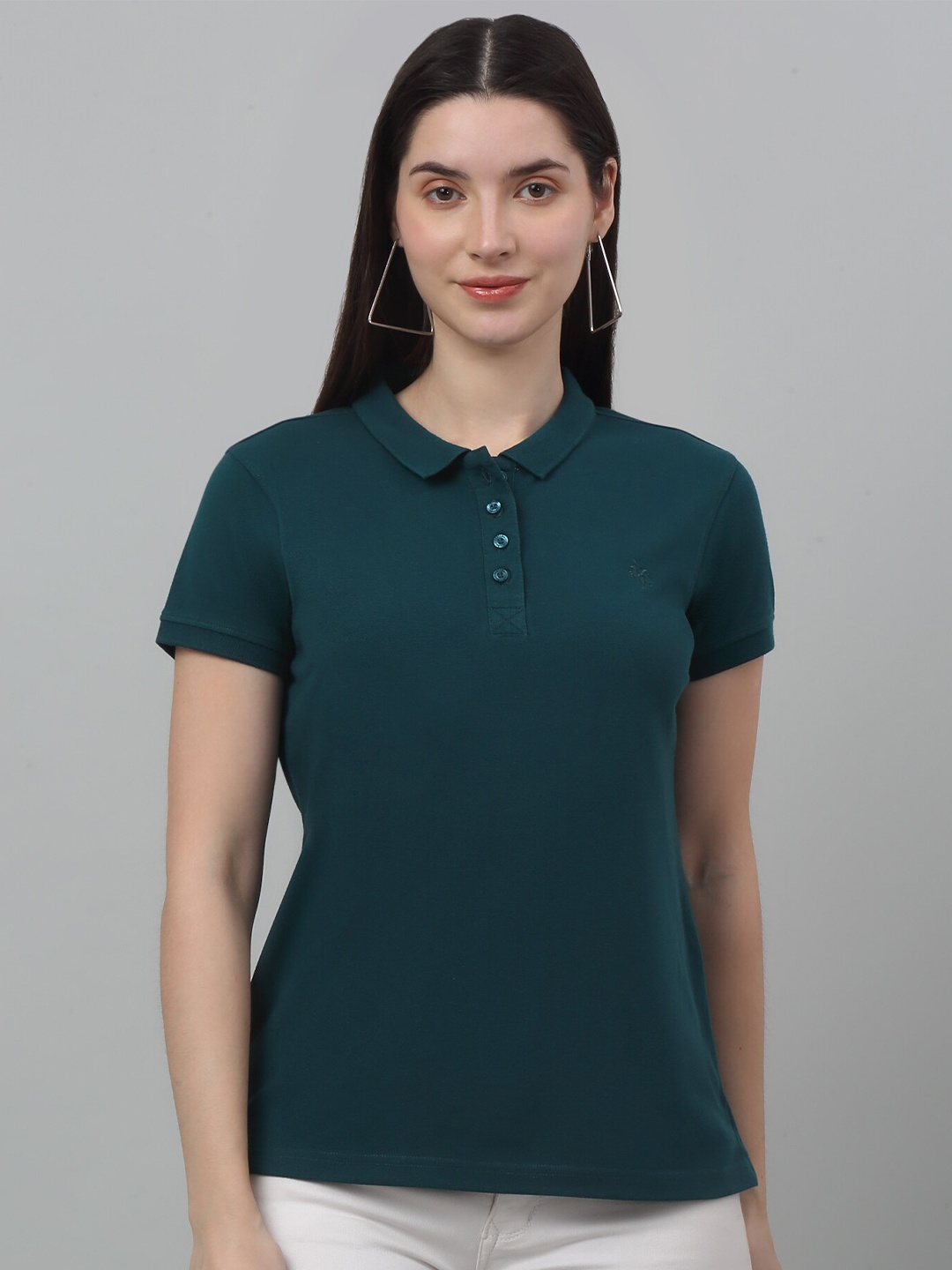

Cantabil Polo Collar Short Sleeves T-shirt, Teal