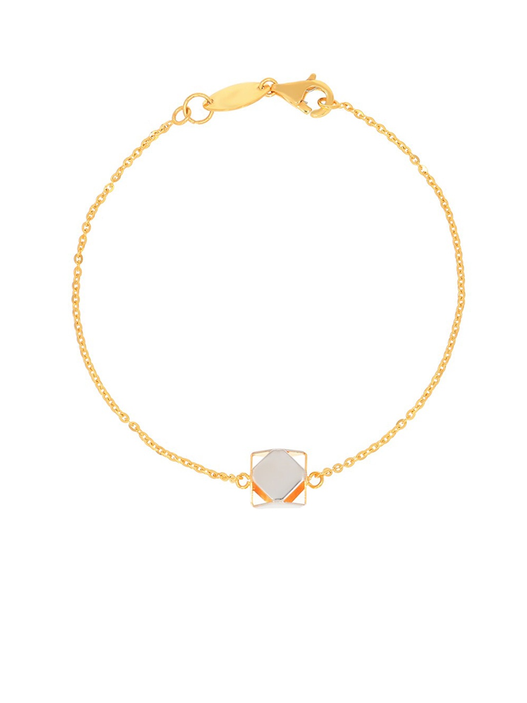 

BHIMA 22K Hallmark 916 Purity Yellow Gold Cube Pendant Bracelet