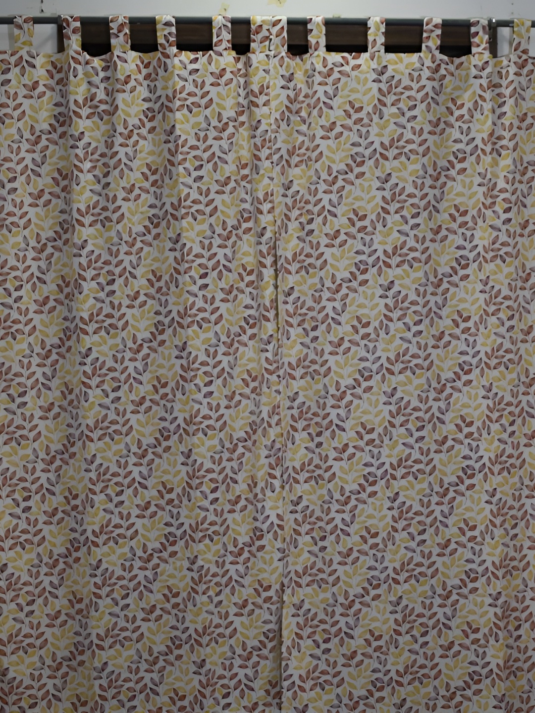 

Aura White & Yellow Set of 2 Long Door Curtain