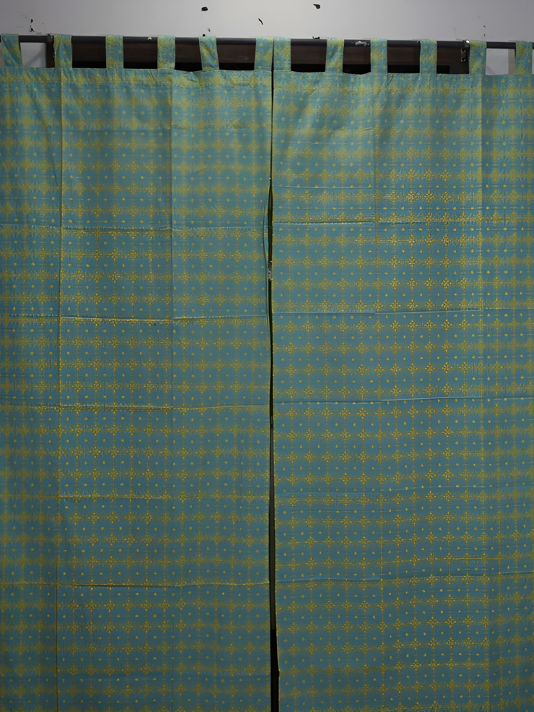 

Aura Blue & Yellow Set of 2 Long Door Curtain