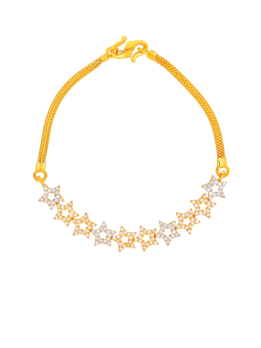 

BHIMA 22K Hallmark 916 Purity Yellow Gold Star Stone Bracelet