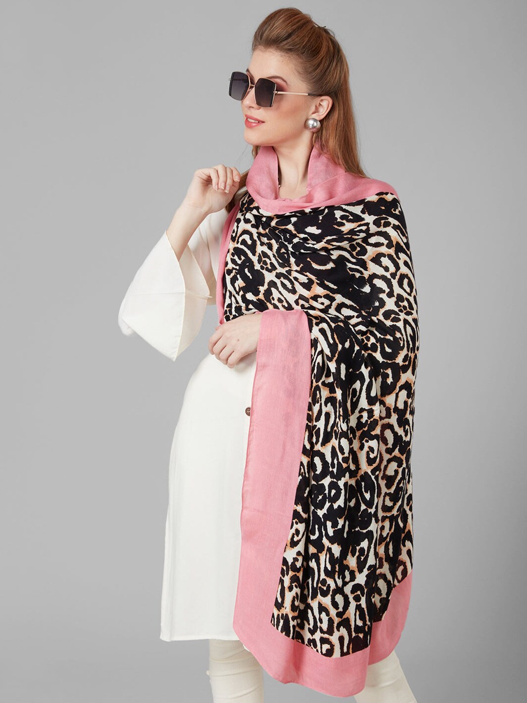 

Style Quotient Women Printed Scarf, Pink