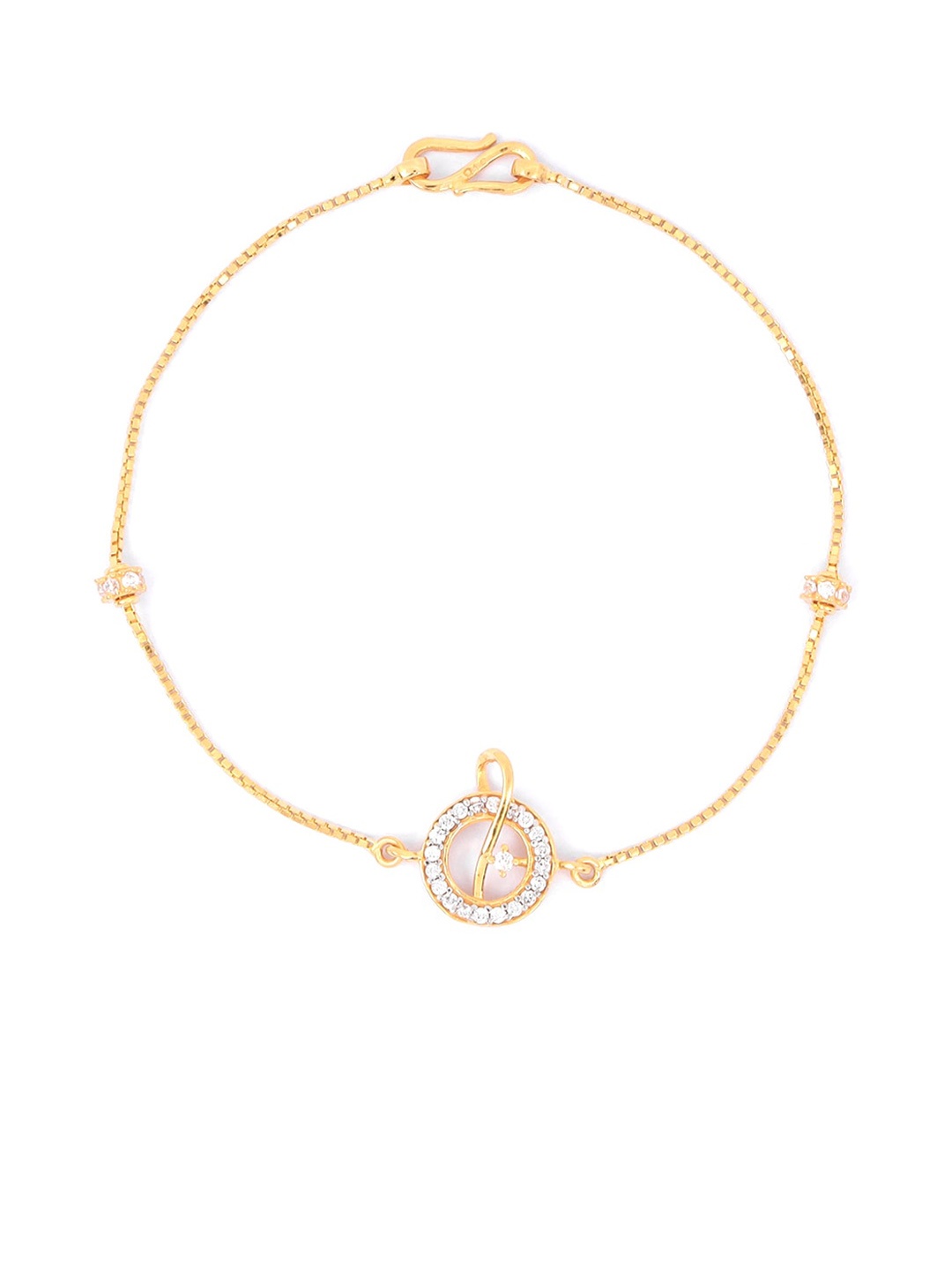 

BHIMA 22K Hallmark 916 Purity Yellow Gold Round Stone Bracelet
