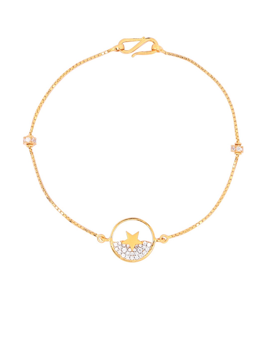 

BHIMA 22K Hallmark 916 Purity Yellow Gold Stone Star Bracelet